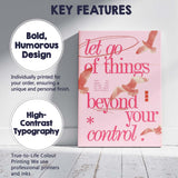 Soft Pink Let Go Of Things Beyond Your Control Inspirational Typography Birds Canvas Wall Art Print Decor Picture Ready to Hang