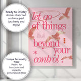 Soft Pink Let Go Of Things Beyond Your Control Inspirational Typography Birds Canvas Wall Art Print Decor Picture Ready to Hang