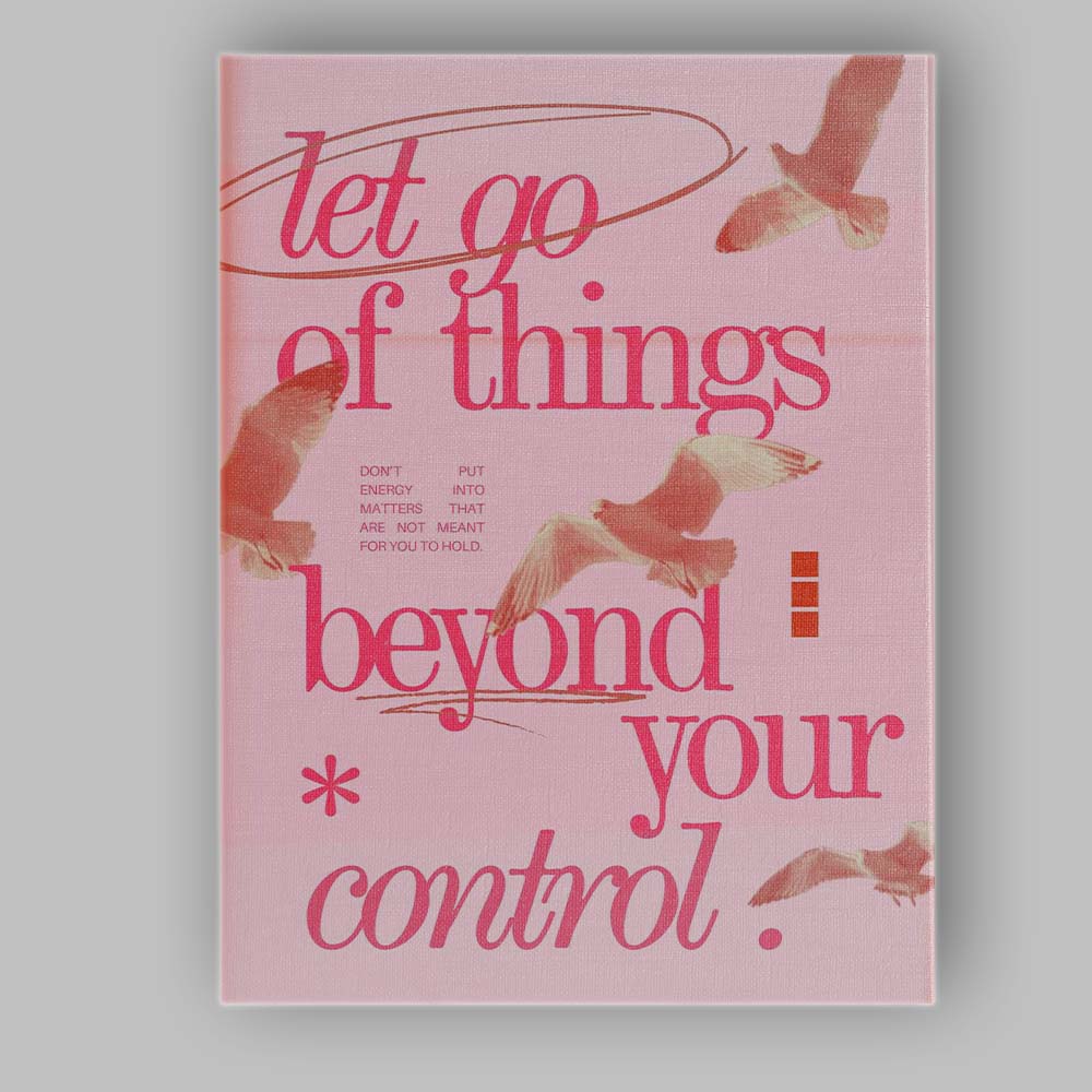 Soft Pink Let Go Of Things Beyond Your Control Inspirational Typography Birds Canvas Wall Art Print Decor Picture Ready to Hang