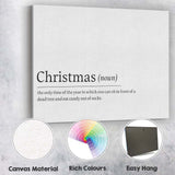 Funny Christmas Dictionary Definition Typography Quote Minimalist Canvas Wall Art Print Decor Picture Ready to Hang