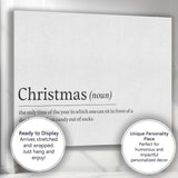 Funny Christmas Dictionary Definition Typography Quote Minimalist Canvas Wall Art Print Decor Picture Ready to Hang