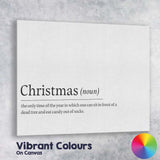 Funny Christmas Dictionary Definition Typography Quote Minimalist Canvas Wall Art Print Decor Picture Ready to Hang