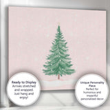 Minimalist Watercolour Christmas Tree Snowfall Winter Landscape Canvas Wall Art Print Decor Picture Ready to Hang