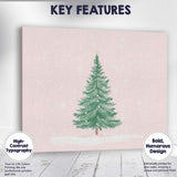 Minimalist Watercolour Christmas Tree Snowfall Winter Landscape Canvas Wall Art Print Decor Picture Ready to Hang