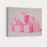 Pastel Pink Christmas Gift Boxes Holiday Presents Canvas Wall Art Print Decor Picture Ready to Hang
