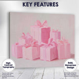 Pastel Pink Christmas Gift Boxes Holiday Presents Canvas Wall Art Print Decor Picture Ready to Hang