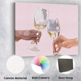 Christmas Champagne Toast Minimalist Festive Celebration Illustration Canvas Wall Art Print Decor Picture Ready to Hang