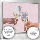 Christmas Champagne Toast Minimalist Festive Celebration Illustration Canvas Wall Art Print Decor Picture Ready to Hang