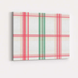 Classic Pink Green Christmas Plaid Check Seamless Pattern Canvas Wall Art Print Decor Picture Ready to Hang