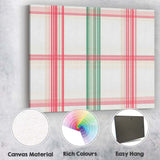 Classic Pink Green Christmas Plaid Check Seamless Pattern Canvas Wall Art Print Decor Picture Ready to Hang