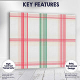 Classic Pink Green Christmas Plaid Check Seamless Pattern Canvas Wall Art Print Decor Picture Ready to Hang