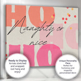 Naughty Or Nice Modern Christmas Typography Quote Canvas Wall Art Print Decor Picture Ready to Hang