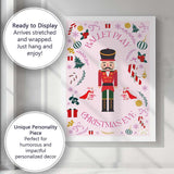 Pink Nutcracker Ballet Christmas Eve Festive Illustration Canvas Wall Art Print Decor Picture Ready to Hang
