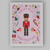 Pink Nutcracker Ballet Christmas Eve Festive Illustration Canvas Wall Art Print Decor Picture Ready to Hang
