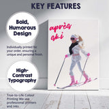 Après Ski Fashion Doll Winter Sports Illustration Canvas Wall Art Print Decor Picture Ready to Hang