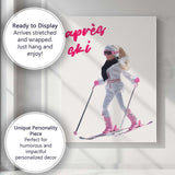 Après Ski Fashion Doll Winter Sports Illustration Canvas Wall Art Print Decor Picture Ready to Hang