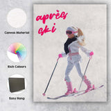 Après Ski Fashion Doll Winter Sports Illustration Canvas Wall Art Print Decor Picture Ready to Hang