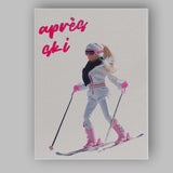 Après Ski Fashion Doll Winter Sports Illustration Canvas Wall Art Print Decor Picture Ready to Hang
