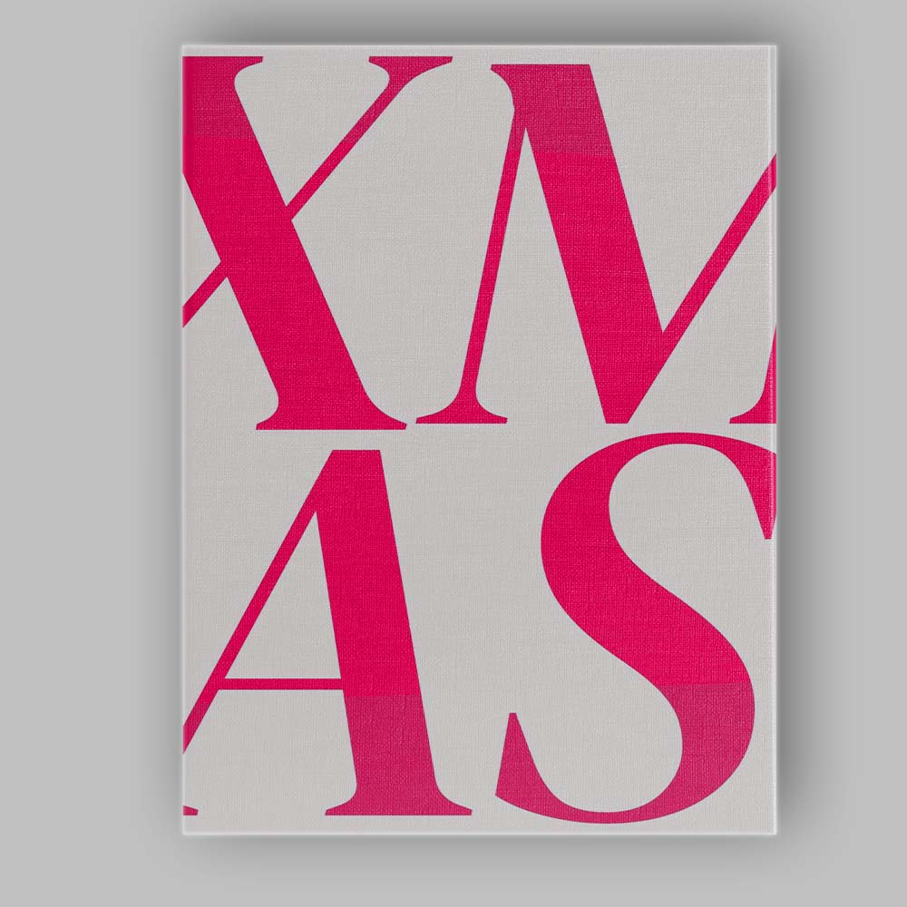 Bold Pink Christmas Typography Minimalist Modern Poster Canvas Wall Art Print Decor Picture Ready to Hang