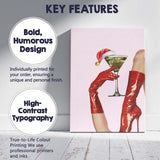 Festive Christmas Martini Cocktail Red Patent Boots Fashion Glam Canvas Wall Art Print Decor Picture Ready to Hang
