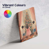 Children Admiring Christmas Tree Cosy Festive Family Painting Canvas Wall Art Print Decor Picture Ready to Hang