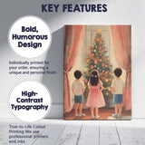 Children Admiring Christmas Tree Cosy Festive Family Painting Canvas Wall Art Print Decor Picture Ready to Hang