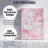 Pink Winter Ballet Dancers Snowflake Textured Artwork Canvas Wall Art Print Decor Picture Ready to Hang