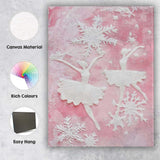 Pink Winter Ballet Dancers Snowflake Textured Artwork Canvas Wall Art Print Decor Picture Ready to Hang