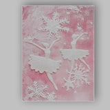 Pink Winter Ballet Dancers Snowflake Textured Artwork Canvas Wall Art Print Decor Picture Ready to Hang