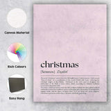 Minimalist Christmas Dictionary Definition Typography Print Canvas Wall Art Print Decor Picture Ready to Hang