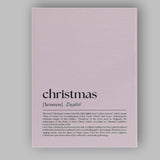 Minimalist Christmas Dictionary Definition Typography Print Canvas Wall Art Print Decor Picture Ready to Hang