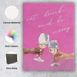 Modern Pink Festive Champagne Toast Christmas Quote Illustration Canvas Wall Art Print Decor Picture Ready to Hang