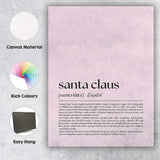 Minimalist Santa Claus Dictionary Definition Typography Print Canvas Wall Art Print Decor Picture Ready to Hang