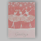 Elegant Pink Christmas Ballet Dancers Snowflake Greetings Canvas Wall Art Print Decor Picture Ready to Hang