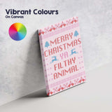 Pink Nordic Christmas Typography Funny Holiday Quote Canvas Wall Art Print Decor Picture Ready to Hang