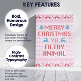 Pink Nordic Christmas Typography Funny Holiday Quote Canvas Wall Art Print Decor Picture Ready to Hang