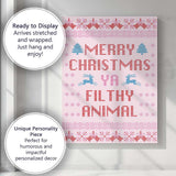 Pink Nordic Christmas Typography Funny Holiday Quote Canvas Wall Art Print Decor Picture Ready to Hang