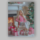 Cozy Christmas Fashion Doll Living Room Gifts Canvas Wall Art Print Decor Picture Ready to Hang