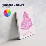 Sparkling Pink Christmas Tree Minimalist Festive Illustration Canvas Wall Art Print Decor Picture Ready to Hang