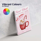 Festive Hot Chocolate Christmas Guest Check Typography Print Canvas Wall Art Print Decor Picture Ready to Hang
