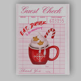 Festive Hot Chocolate Christmas Guest Check Typography Print Canvas Wall Art Print Decor Picture Ready to Hang
