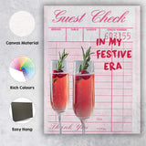 Festive Champagne Cocktails In My Festive Era Christmas Quote Canvas Wall Art Print Decor Picture Ready to Hang