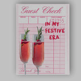 Festive Champagne Cocktails In My Festive Era Christmas Quote Canvas Wall Art Print Decor Picture Ready to Hang