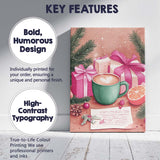 Cosy Christmas Coffee Gift Boxes Winter Watercolour Still Life Canvas Wall Art Print Decor Picture Ready to Hang