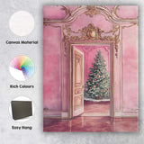 Luxury Pink Rococo Christmas Tree Festive Interior Canvas Wall Art Print Decor Picture Ready to Hang