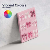 Luxury Pink Satin Ribbon Bow Collection Canvas Wall Art Print Decor Picture Ready to Hang