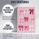 Luxury Pink Satin Ribbon Bow Collection Canvas Wall Art Print Decor Picture Ready to Hang