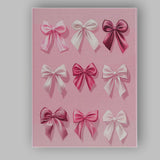 Luxury Pink Satin Ribbon Bow Collection Canvas Wall Art Print Decor Picture Ready to Hang