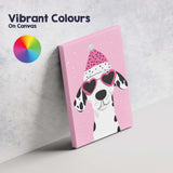 Cute Dalmatian Dog Pink Heart Sunglasses Christmas Portrait Canvas Wall Art Print Decor Picture Ready to Hang