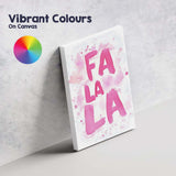 Pink Watercolour Fa La La Festive Typography Abstract Canvas Wall Art Print Decor Picture Ready to Hang